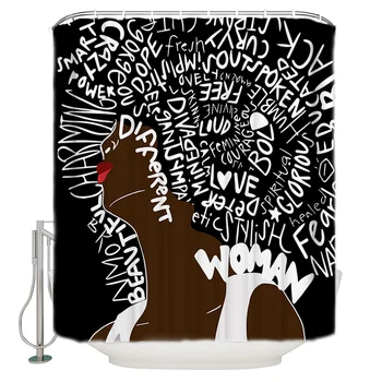 

Black Text Explosion Shower Curtain Bathroom Curtain Polyester Fabric Bath Curtain Washable Home Bath Decor