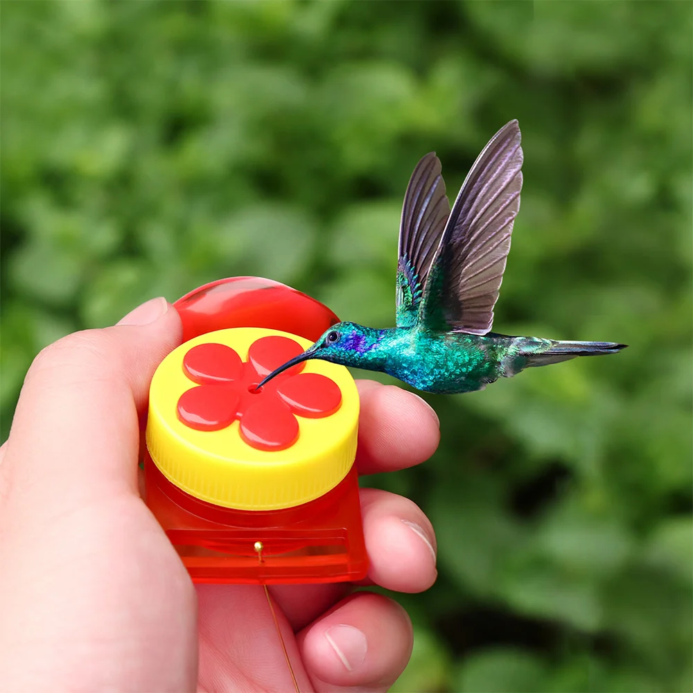Handheld Hummingbird Feeders Mini Hand Feeder with Suction Cup Window Bird Feeders with Perch Cleaning Brush Outdoors Garden bird feeder