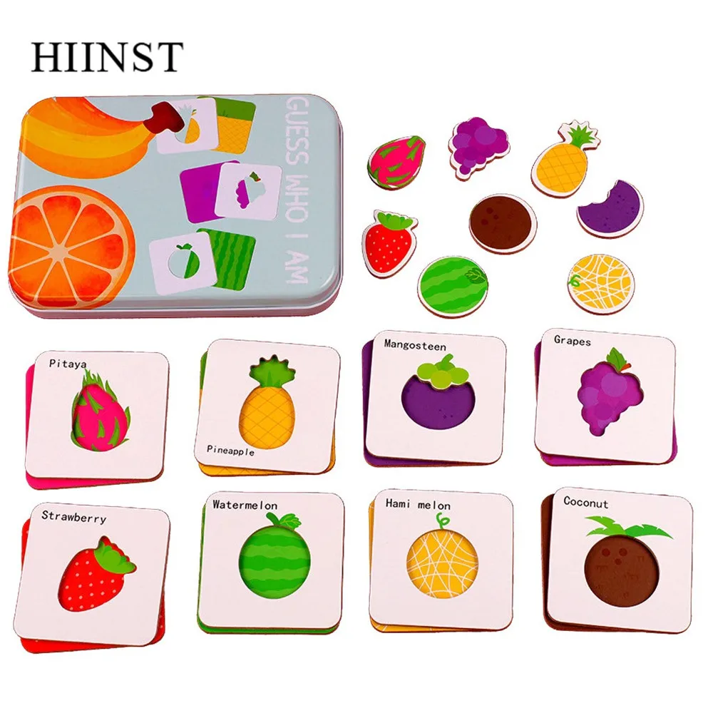 HIINST детские развивающие игрушки-головоломки деревянные Мультяшные животные автомобиль деревянный раннее образование набор паззлов раннее развитие интеллекта игрушки