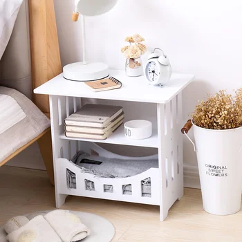 

Bedside table Nordic modern bedside storage locker white sofa side mini table coffee table square table ZP312945