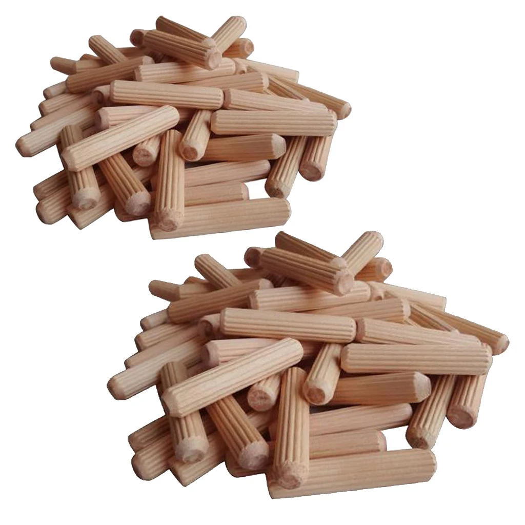 Grooved Fluted Wooden Wood Dowels Pins for Woodworking Craft