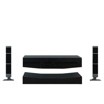 

120cm LED TV Cabinet With Upper And Lower Wall Black