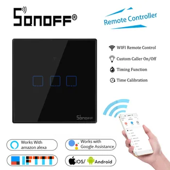 

NewSonoff T2 T3 Itead 1/2/3 gang TX 433Mhz RF Remoted Controlled Wifi Switch With Border Works With Alexa Google Home