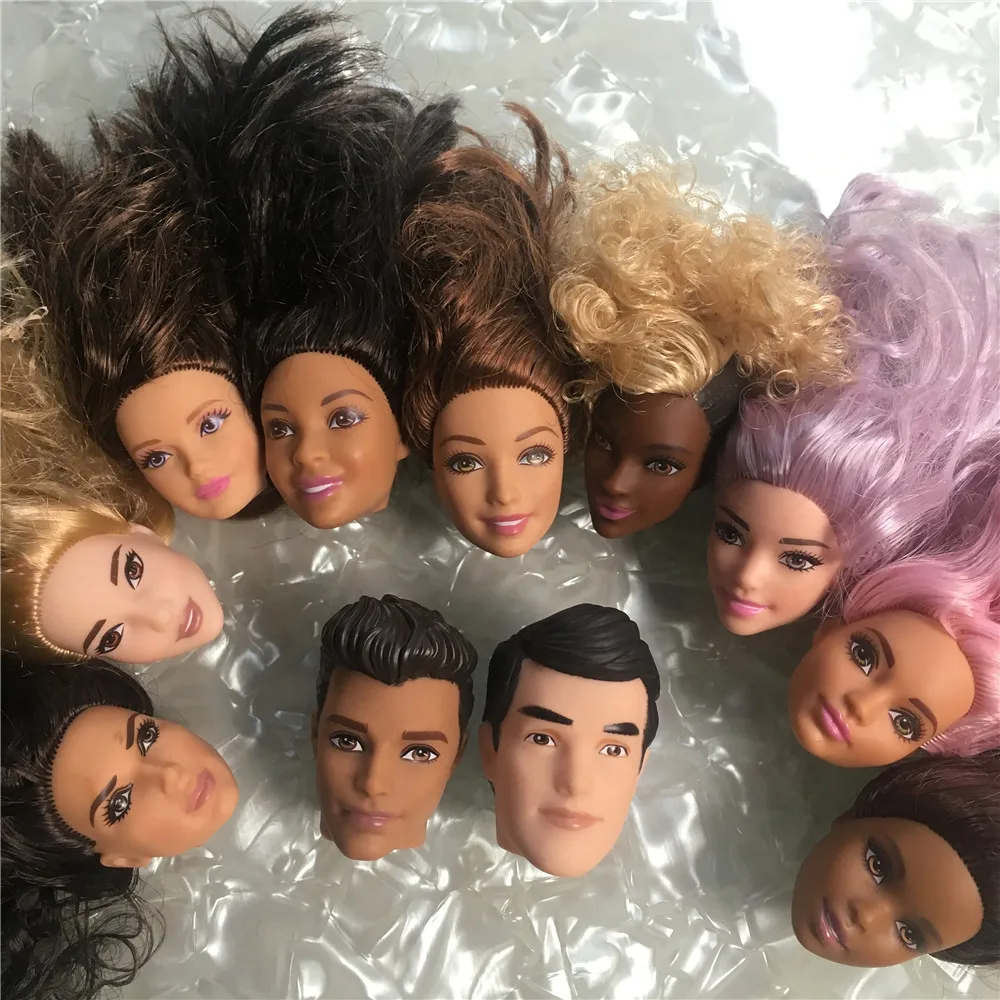 Качественные головки для кукол 3 шт./5 шт./10 шт./20 шт. различные цвета волос головы для кукол белый черный коричневый кожа кукла голова ребенок DIY части для кукол - Color: 30pcs randomly