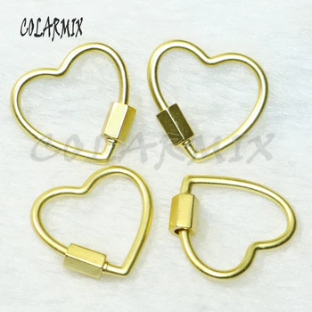 

10pcs Heart shape clasp bolt clasp Love jewelry accessories Matte golden for jewelry making geometric clasp for necklace 50245