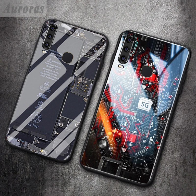 Auroras для VIVO Y12 чехол Explorer окрашенный закаленное стекло силиконовый защитный Y15 Y17