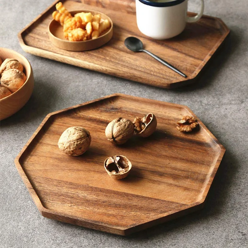 Деревянный поднос может быть использован как фруктовое блюдо десертная тарелка пищевая тарелка Салатница поднос идеально подходит для рождества благодарения свадеб