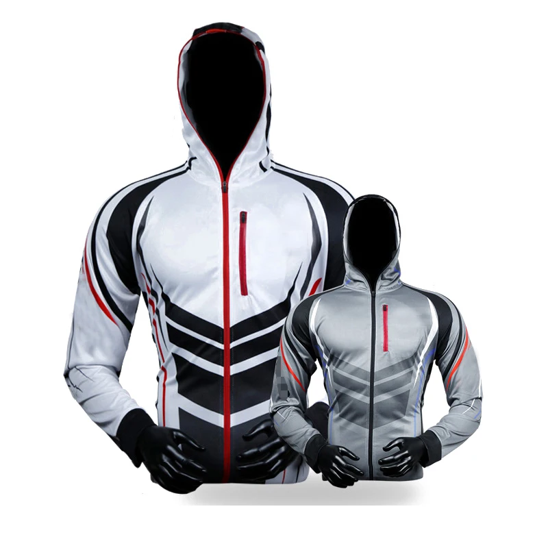 En Ligne Hommes fermeture éclair à capuche pêche vêtements respirant soleil UV Protection pêche vêtements tenue de ville vêtements pêche chemise