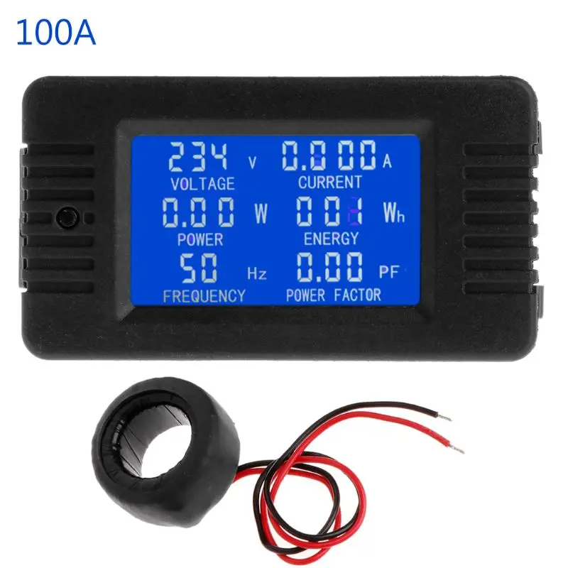 OOTDTY 6in1 Digital AC 80~260V Power Energy Monitor Voltage Current KWh Watt Meter 100A | Инструменты