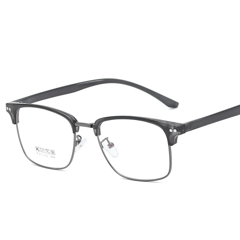 

Vintage Square Metal Men Glasses Frame Personality College Style Clear Lens TR90 Women Eye Spectacle Optical Frames Z305
