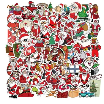 

100Pcs Luggage Sticker Christmas Theme Helmet Sticker Laptop Decal for Decor