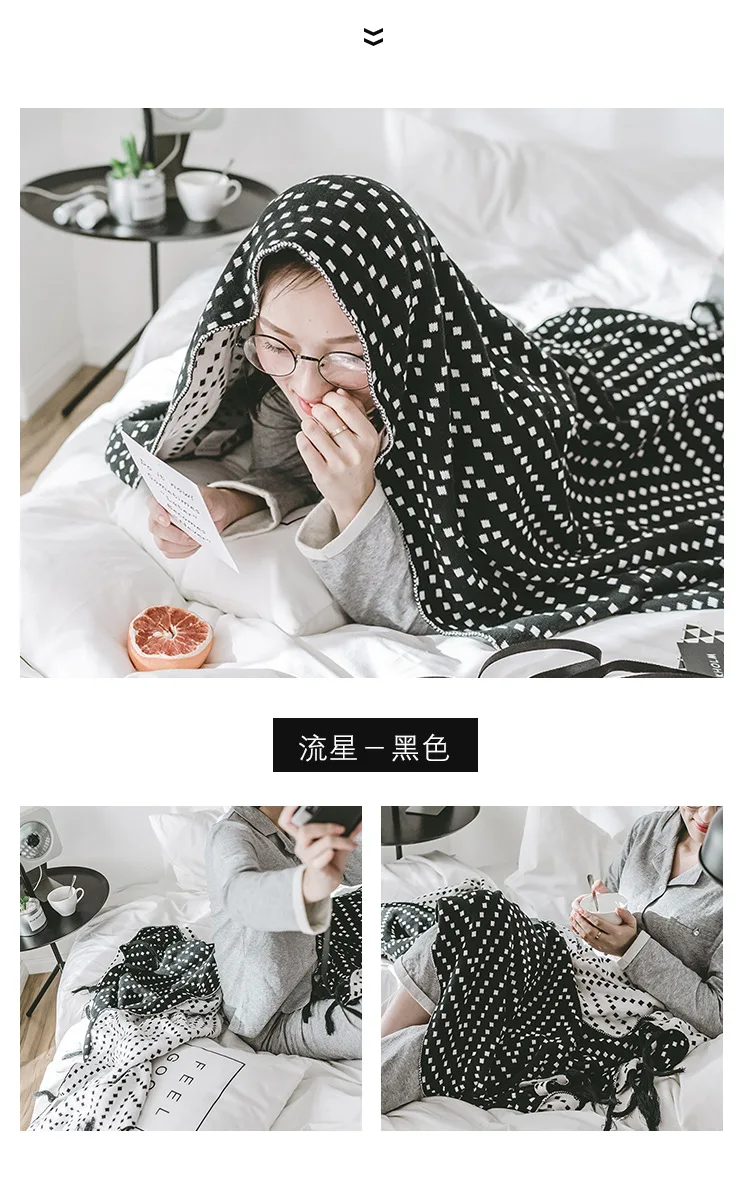 New Style Sofa Thread Blanket Knitted Blanket Manufacturers Direct Selling Rueijing Textile Nap Blanket Model Room Bed Blanket