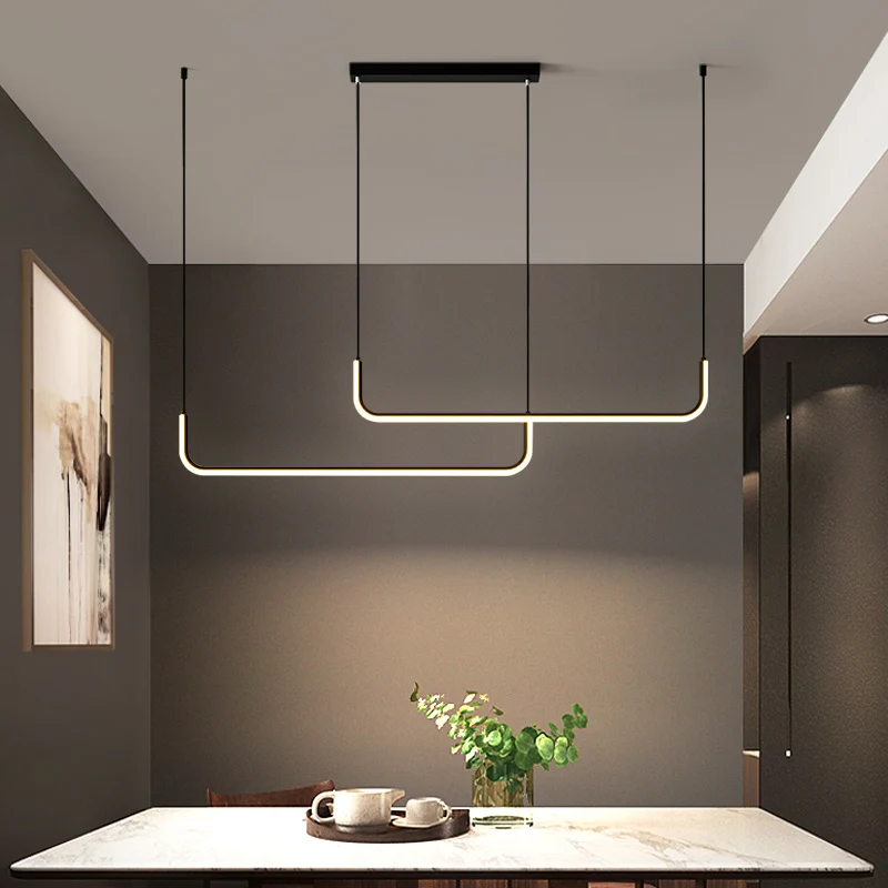 

Morden LED Pendant lights Simple Aluminm Art lamp dining room Home indoor lighting Decoration Black/Gold Light Fixtures 90v-265v