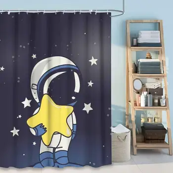 

Shower Curtain for Bathroom Popular Printing Design Water Resistant Astronaut 72inch72inch.