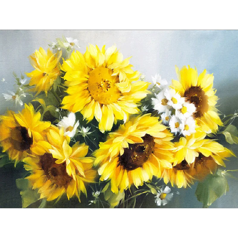 Алмазная 5d-картина Подсолнух круглые 3d-картины из страз вышивка с цветами 100% | Дом
