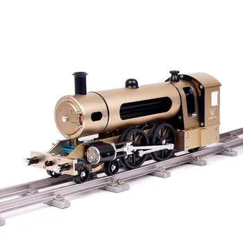 

Teching Engine Steam Train Model With Pathway Full Aluminum Alloy Model Gift Collection STEM Toys
