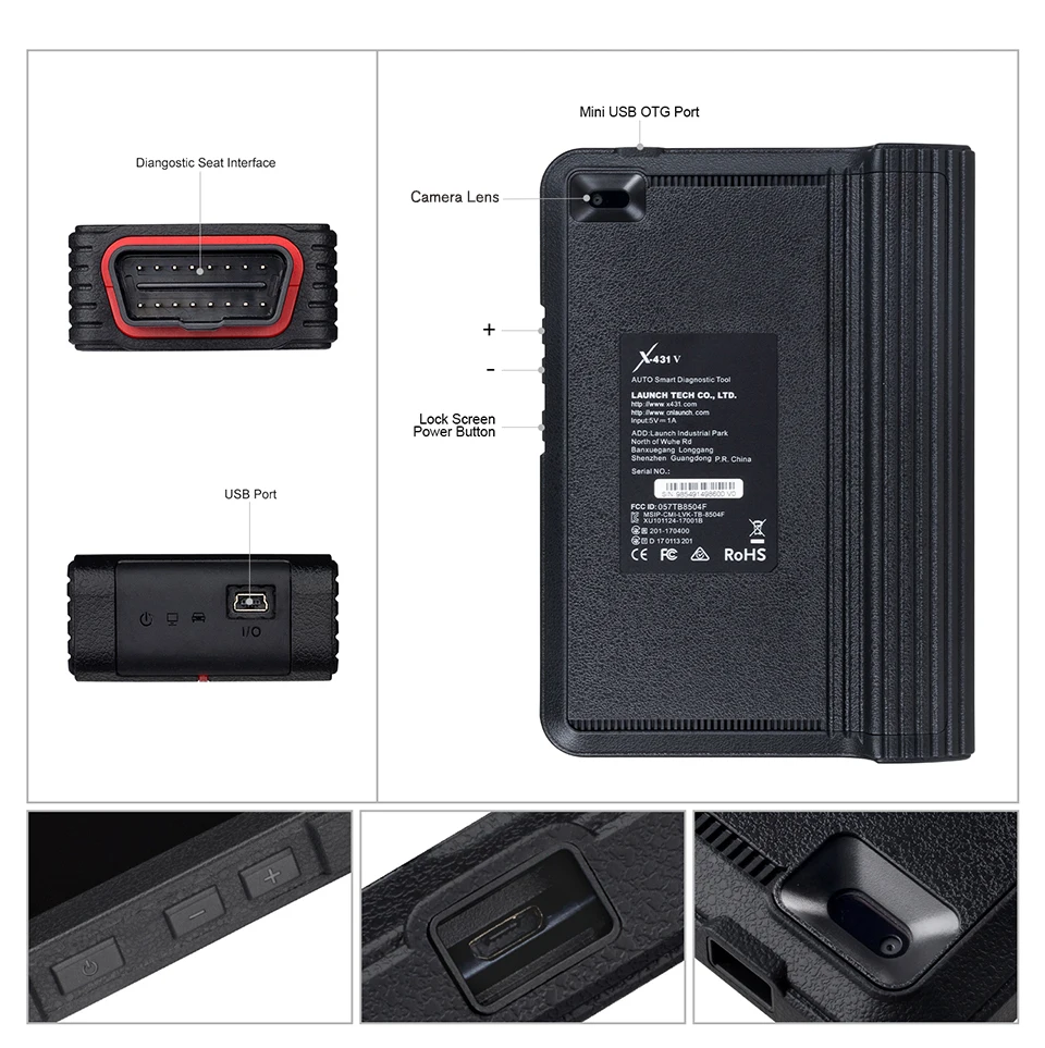 Launch X431 V+ V plus 1" диагностический инструмент автомобильный OBD2 сканер глобальная версия диагностический сканер bluetooth Wi-Fi pk launch x431 pro3