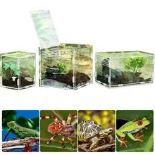 Transparante Reptiel Fokkerij Doos Acryl Voerbox 360 Graden Hoge Transparante Magnetische Huisdier Klimmen Terrarium In Voorraad(China)