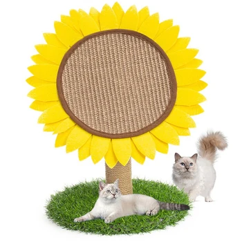 

HEYPET Sunflower Shape Cat Scratching Platform Post Grinding Claw Toy Sisal Material Scratch Resistant Toy for Pet Cats