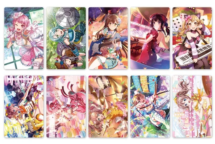 7 10pcs/set 5.4x8.5cm Anime BanG Dream Card Stickers Printed with Toyama Kasumi for Cosplay Accessories Set - Цвет: 7