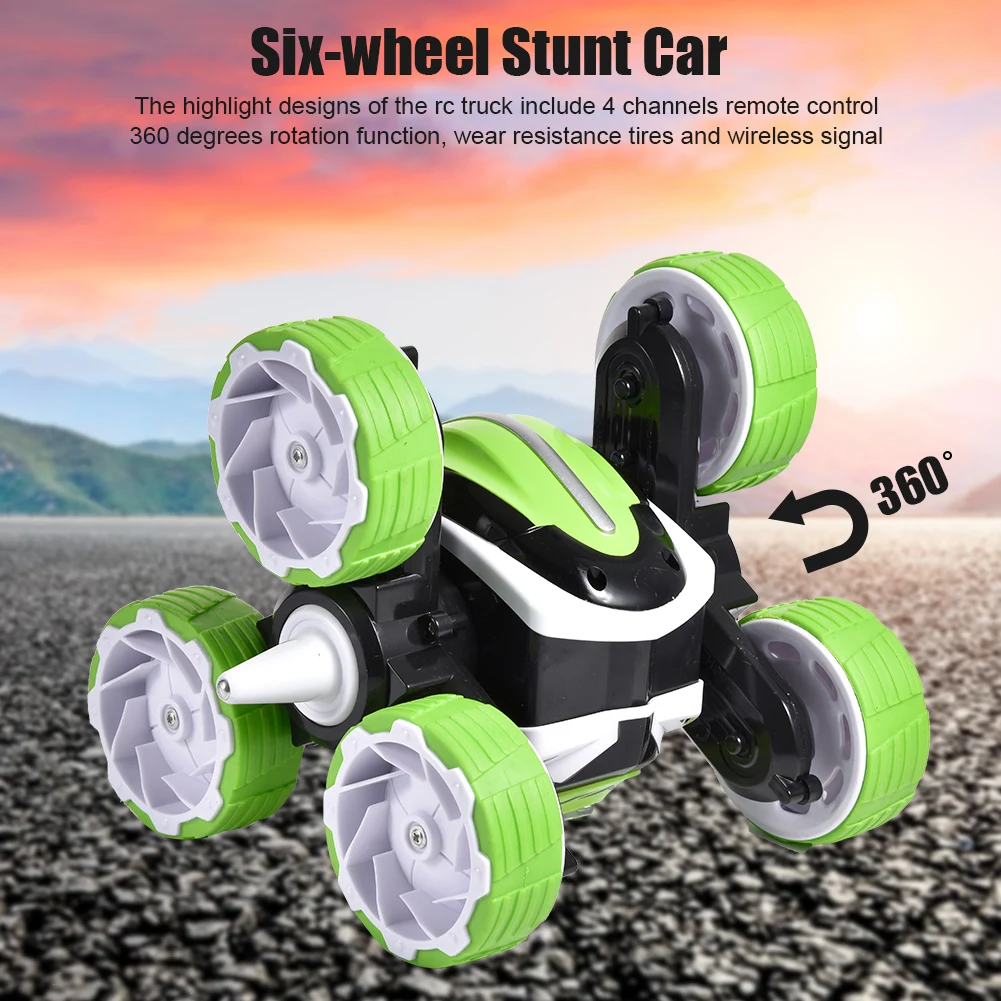 2,4G Беспроводной 6-колесный RC Stunt автомобилей 4-канальный видеорегистратор 360 градусов галтовочная транспортных средств RC автомобиль игрушки для мальчиков и для девочек на день рождения; Рождественский подарок