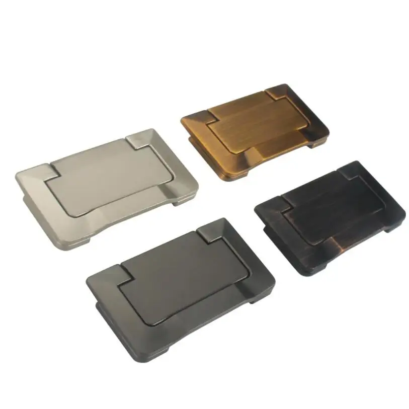 

Zinc Alloy Furniture Hardware Drawer Pulls Hidden shake handshandle Handle Closet Modern Cabinet Desk hidden handle drawer