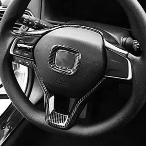 Image 4 - Carbon Fiber Style Steering Wheel Cover Trim Interior for Honda Accord 2018 2019