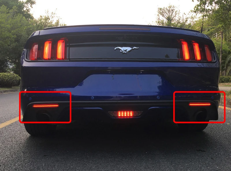 Подходит для Ford Mustang светодиодный задний бампер отражатель лампы красный фонарь стоп-сигналы
