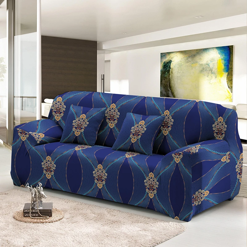 Fashion Geometric L Shape Sofa Cover For Living Room 1/2/3/4 Seaters Universal Size Elastic Slipcover Case Pillowcases Available 4