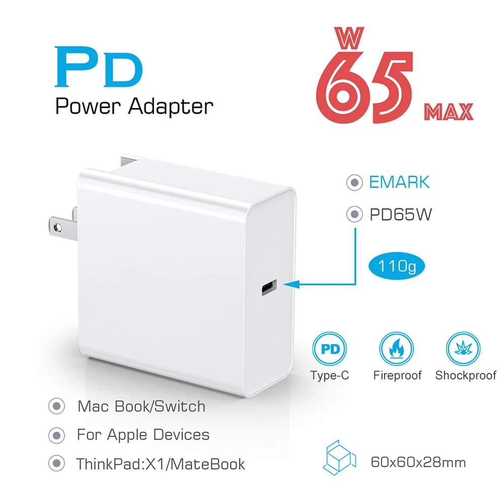 Продажа 65 Вт PD Зарядное устройство font b usb b font type C QC3.0 Быстрая зарядка для iPhone Macbook ноутбук для samsung переключатель быстрое настенное зарядное устройство США ...