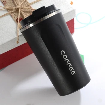 

380ML Heat Preservation Coffee Mug Stainless Steel Travel Portable Mug Coffee Milk Cup Vaccum Flasks Thermo Cup Black