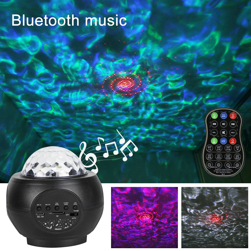 

LED Star Projector Night Light Starry Sky Projection Lamp Ocean Wave Projector With Remote Control And Bluetooth Speaker Lights