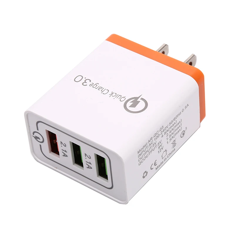 Горячее предложение, 3 порта, быстрое зарядное устройство QC 3,0, USB, зарядное устройство для телефона, быстрое зарядное устройство, штепсельная вилка европейского стандарта, зарядное устройство для мобильного телефона, 3* USB