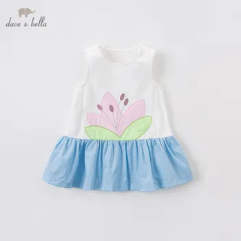 

DB13964 dave bella summer baby girl's cute floral patchwork dress children fashion party dress kids infant lolita clothes