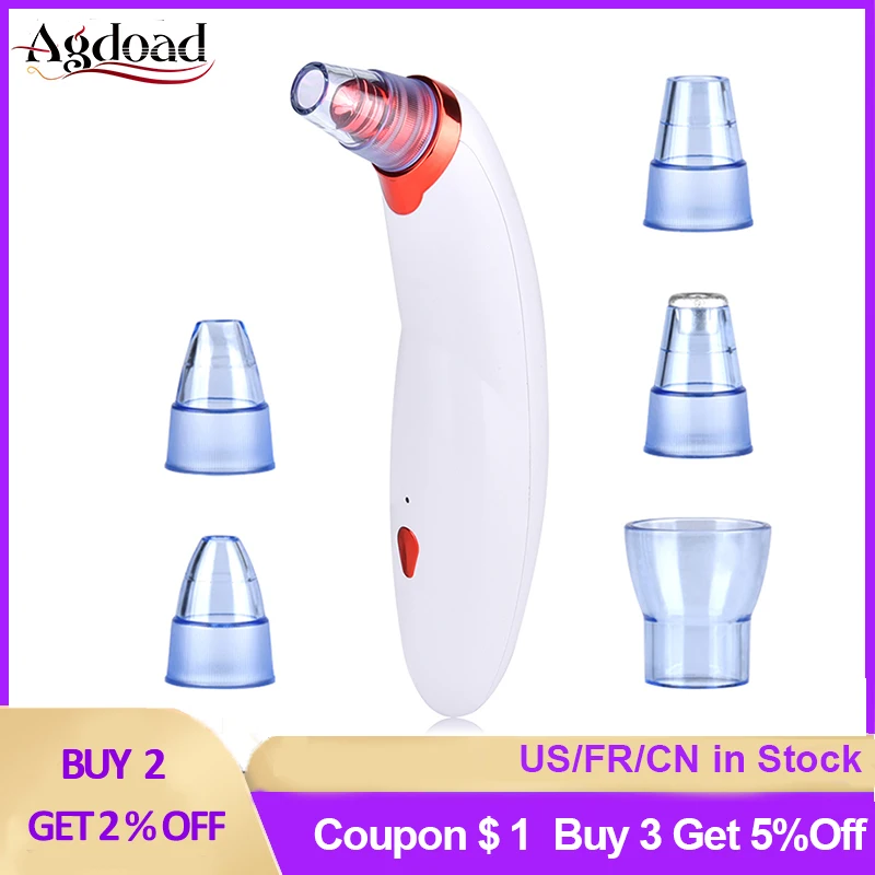 

Blackheads Remove Machine Pore Blackhead Vacuum Suction Remover with 5 Heads Facial Cleaner Face Skin Ance Cleaning Tool