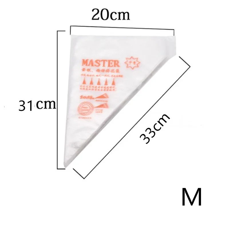 20 шт, маленький/большой размер, одноразовый мешок для обледенения, помадка, крем для торта, сумка для декорирования инструментов, экологичный пакет для обледенения - Цвет: 20Pcs   M