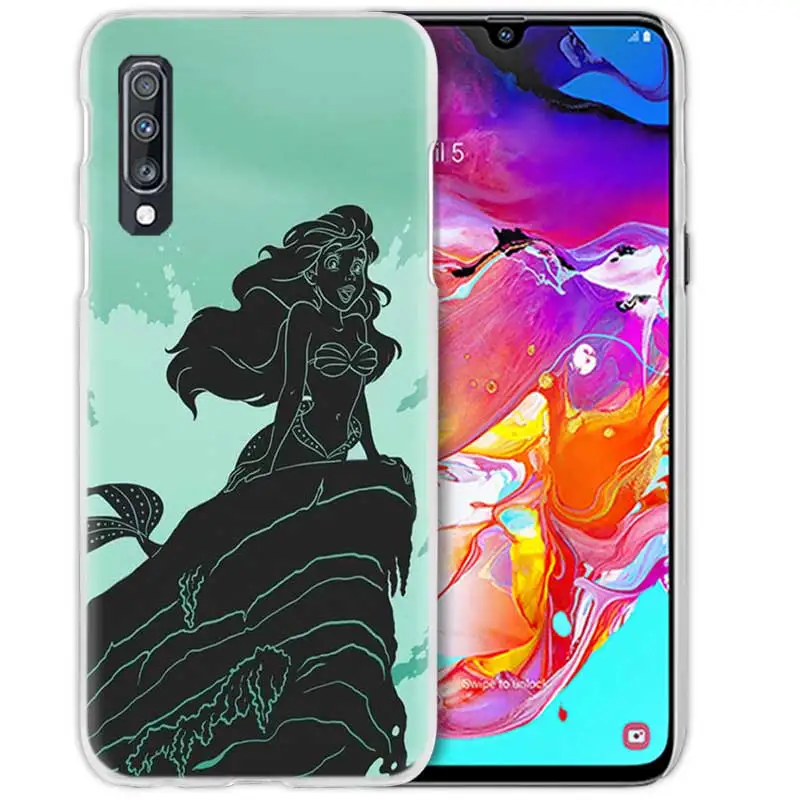 03 С героями мультфильмов, с рисунком «маленькая русалочка» чехол для samsung Galaxy A50 A70 A20e A80 A60 A40 A30 A20 A10 A8 A6 плюс A9 A7 жесткий чехол для телефона с рисунком в виде Coque - Цвет: 03