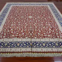 8x10 футов шелковый ковер ручной работы большой красный цветок Шелковый ковер ручной работы