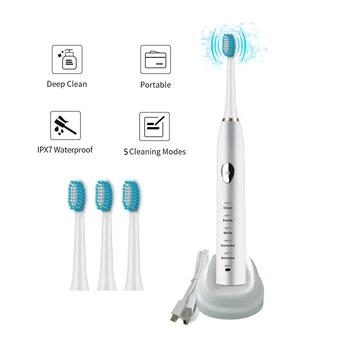 

Powerful Ultrasonic Electric Toothbrush USB Charge Rechargeable Tooth Brushes Washable Electronic Whitening Teeth Brush