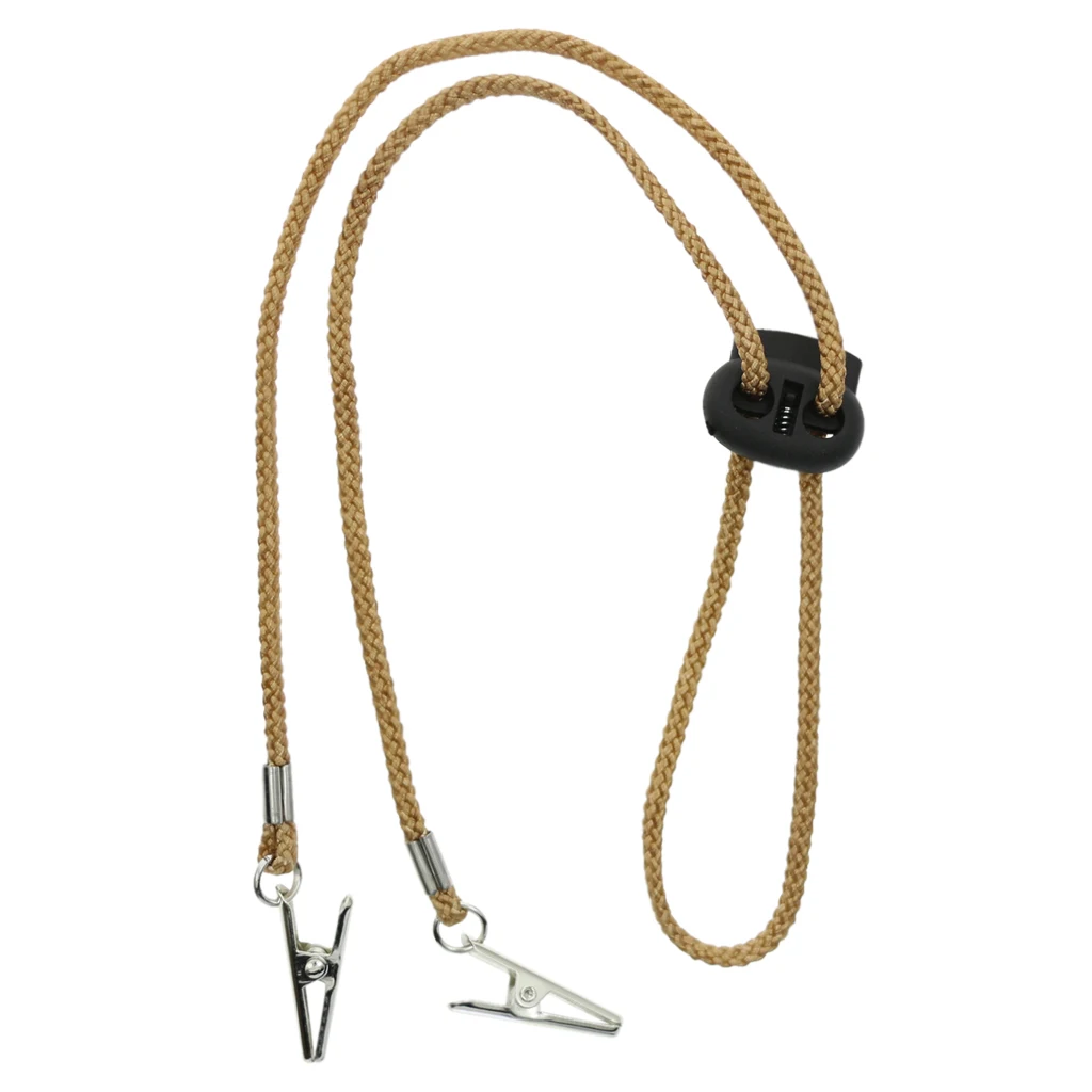 Beige Polyester Napkin Holder  Bib Clips Chain Crocodile Clips 62cm