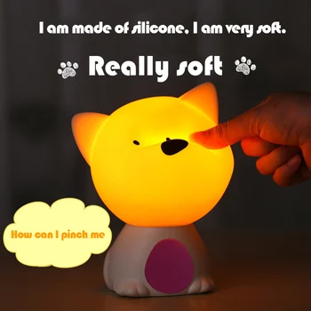 

Lovely Dog Silicone Colorful LED Night Light USB Rechargeable Baby Bedroom Night Lamp Cartoon Light for Children Baby Gift