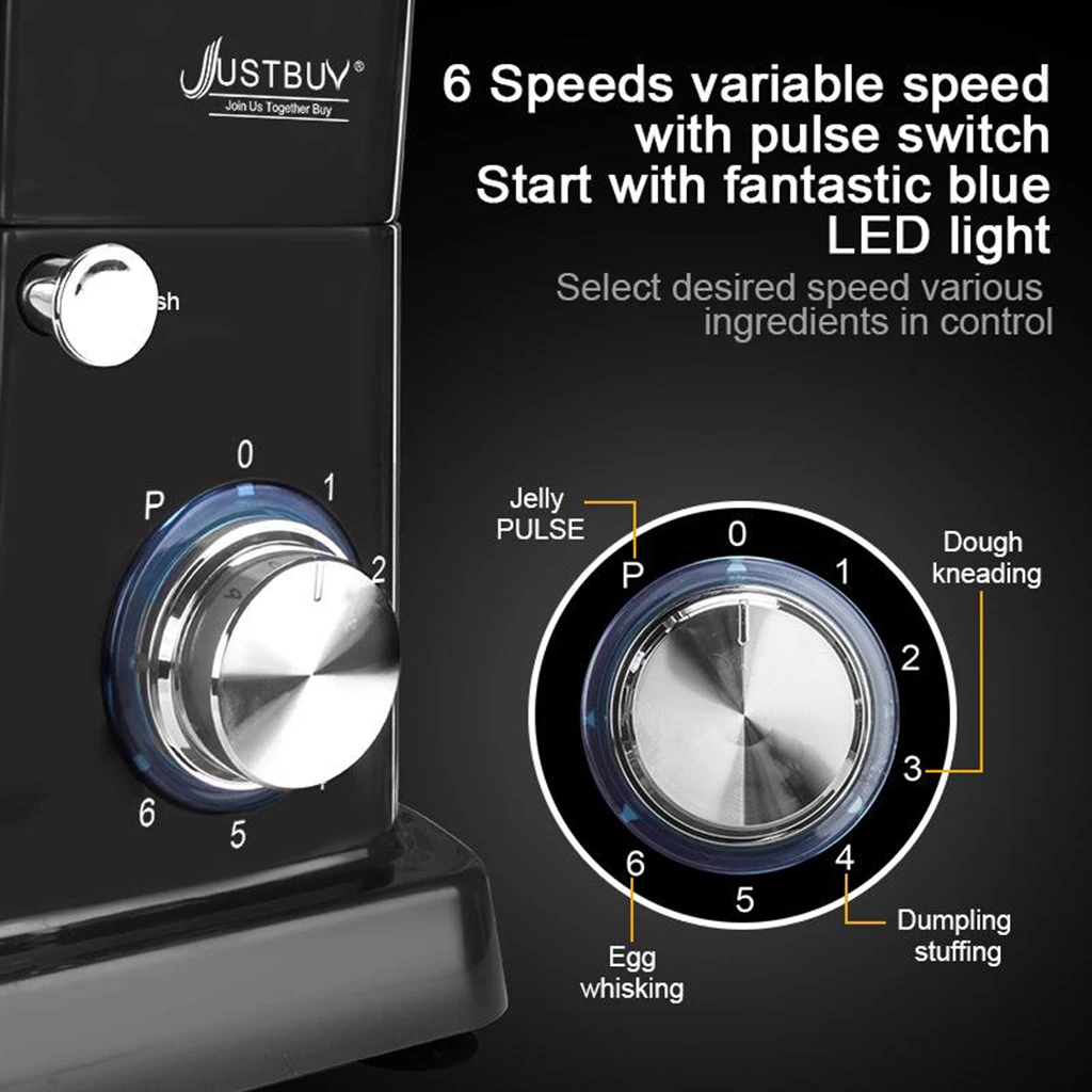 5L Kitchen Electric Stand Mixer Cake Dough Makers Tilt-Head Blender Baking Whipping Set 1500W 220V EU Plug