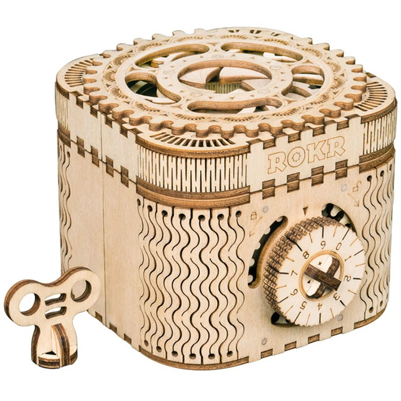 

Robotime Creative Diy 3d Treasure Box Wooden Puzzle Game Pack Children's Toys Gifts Teen Adult Lk502