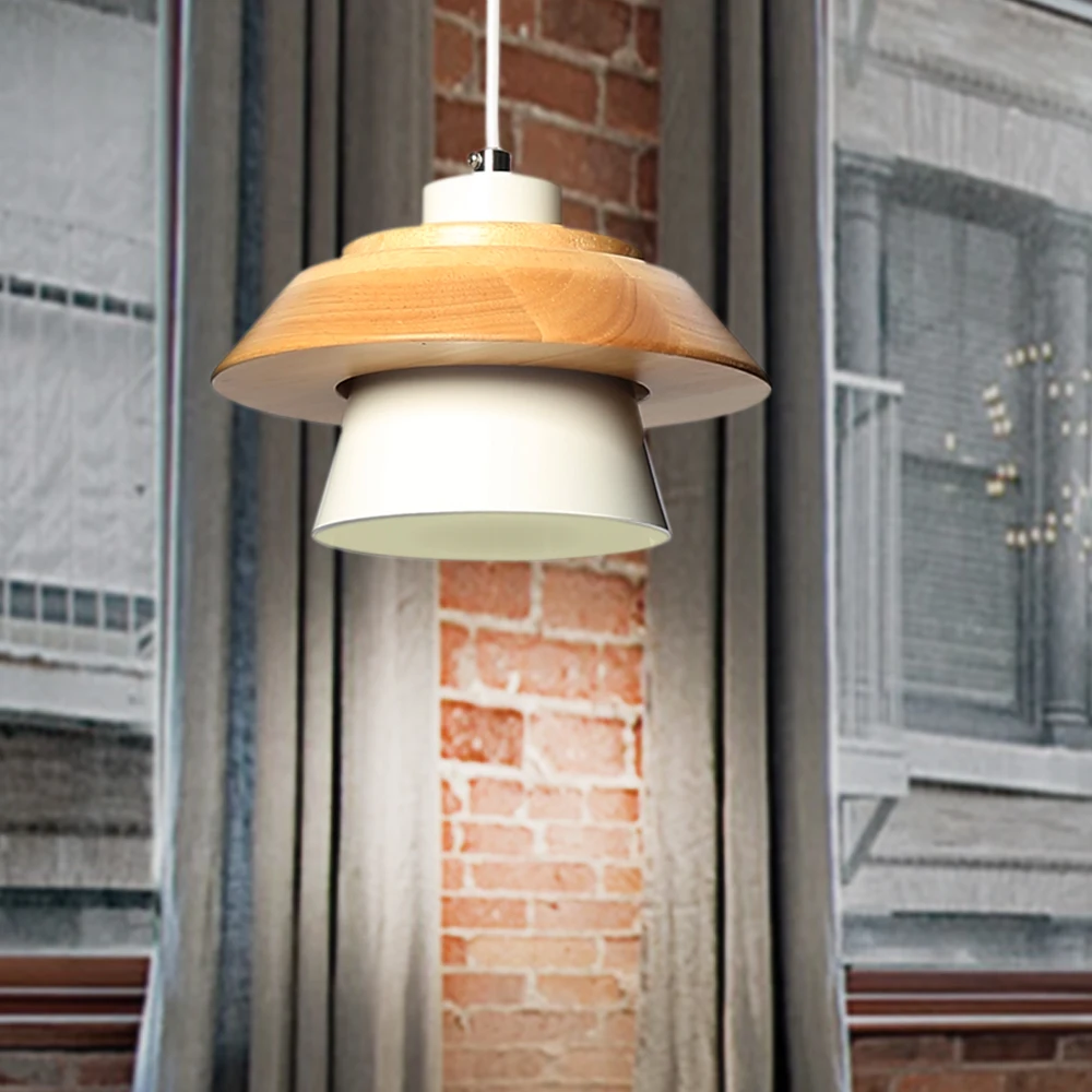 Скандинавский современный минималистичный спальня маленькая люстра железная деревянная чаша зал творческая личность Macarons Ресторан светодиодный светильник
