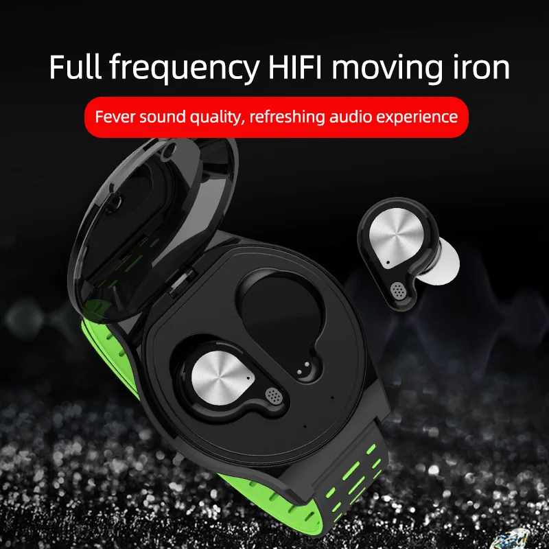 TWS Беспроводная bluetooth-гарнитура с сенсорным ремешком на запястье Hifi стерео беспроводные наушники 5,0 Bluetooth наушники для iPhone Android телефон