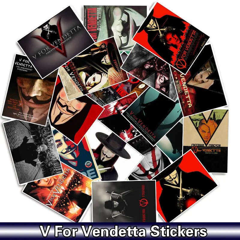 25 шт./упак. V for Vendetta» наклейки для автомобиля мобильного телефона Moto ноутбук Чемодан велосипед скейтборд наклейка