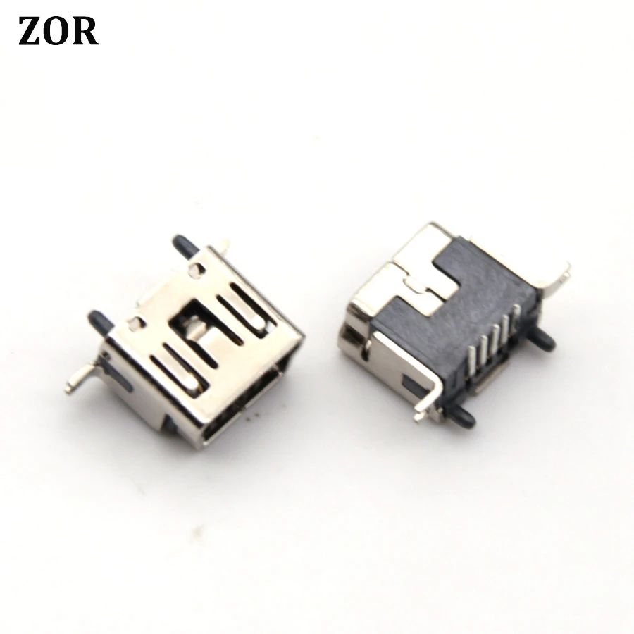 2 шт. мини usb Тип B Женский 5 Pin DIP Вертикальная ножка PCB 180 градусов разъем V3 Micro USB короткий абзац