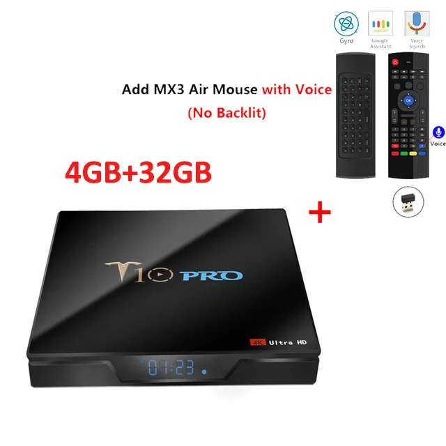 4GB32GB add MX3 mic T10 PRO Android ТВ приставка Amlogic S905X2 четырехъядерный DDR4 4 ГБ ОЗУ 64 Гб ПЗУ 2,4G 5G WiFi Bluetooth 4,1 ТВ приставка 4K HD Смарт медиаплеер - Цвет: 4GB32GB add MX3 mic