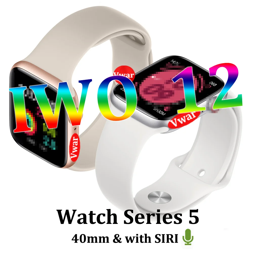 IWO 12 женские умные часы серии 5 40 мм чехол для Apple IOS Android ECG IP68 Водонепроницаемые Siri мужские фитнес часы PK iwo 8 plus 10