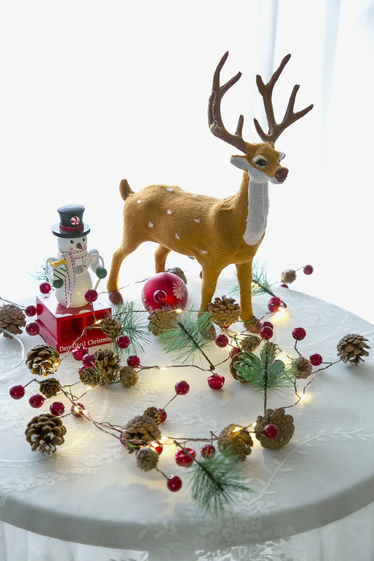 2 м Рождественская гирлянда, светодиодный светильник, гирлянда из СОСНОВЫХ ШИШЕК, гирлянда, сказочное освещение для помещений, праздничное освещение, украшение для Рождества, свадьбы